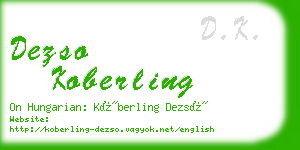 dezso koberling business card